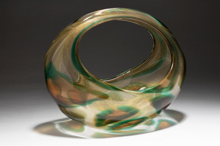 Bowl "Maccie Ambra verde" (Bowl with green and amber spots)