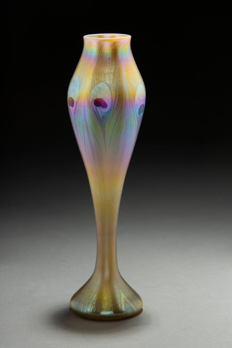 Favrile Vase with Peacock Feather Motif