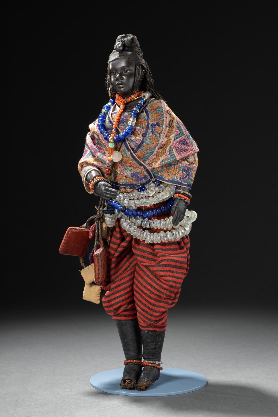 Ebony-Complexioned Poupée in African Costume